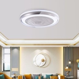 Moderne luci per ventilatori da soffitto Lampada da soffitto rotonda in acrilico con telecomando