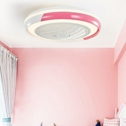 Moderne luci per ventilatori da soffitto Lampada da soffitto rotonda in acrilico con telecomando
