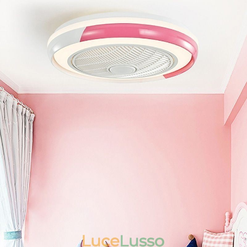 Moderne luci per ventilatori da soffitto Lampada da soffitto rotonda in acrilico con telecomando
