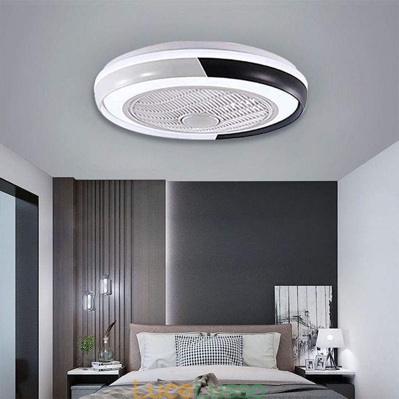 Moderne luci per ventilatori da soffitto Lampada da soffitto rotonda in acrilico con telecomando