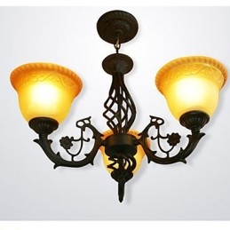 Lampadario in ferro battuto d'epoca