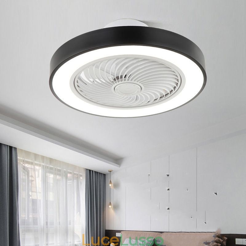 Moderne luci per ventilatori da soffitto con telecomando Lampada da soffitto rotonda in acrilico
