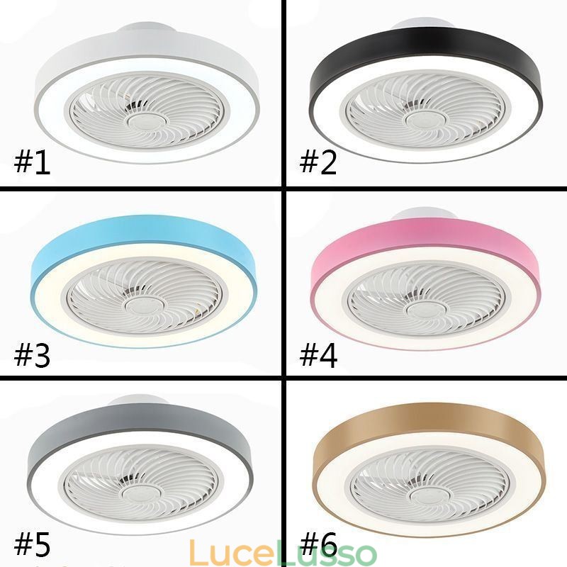 Moderne luci per ventilatori da soffitto con telecomando Lampada da soffitto rotonda in acrilico