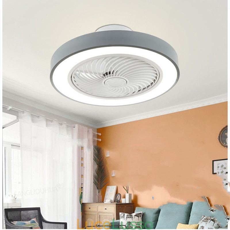 Moderne luci per ventilatori da soffitto con telecomando Lampada da soffitto rotonda in acrilico