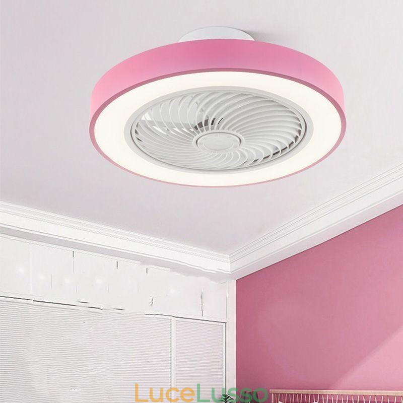 Moderne luci per ventilatori da soffitto con telecomando Lampada da soffitto rotonda in acrilico