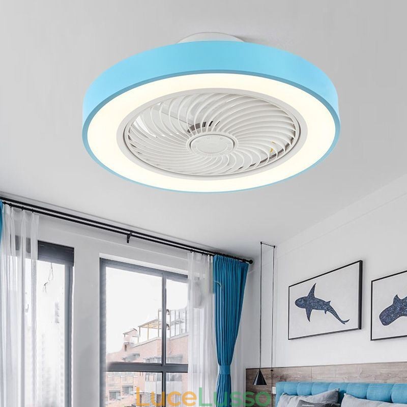 Moderne luci per ventilatori da soffitto con telecomando Lampada da soffitto rotonda in acrilico