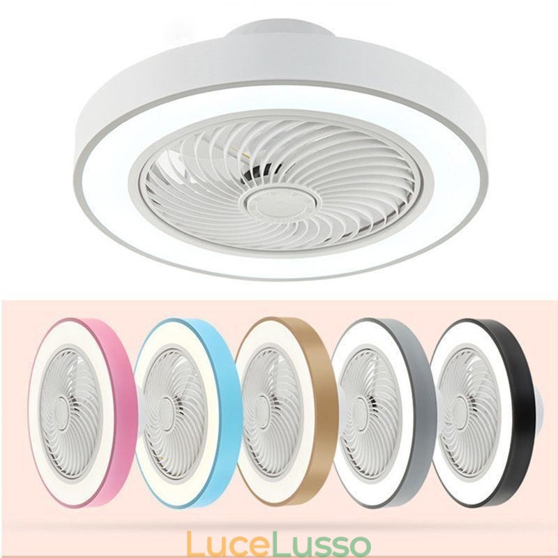 Moderne luci per ventilatori da soffitto con telecomando Lampada da soffitto rotonda in acrilico