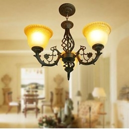 Lampadario in ferro battuto d'epoca