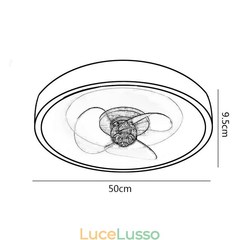 Ventilatore da soffitto moderno Inverter con luci, telecomando, lampada da soffitto