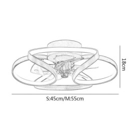 Ventilatore da soffitto unico e luce Ventilatore da soffitto moderno con luci