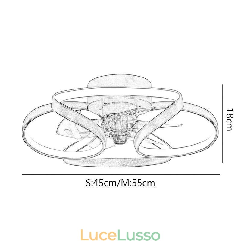 Ventilatore da soffitto unico e luce Ventilatore da soffitto moderno con luci