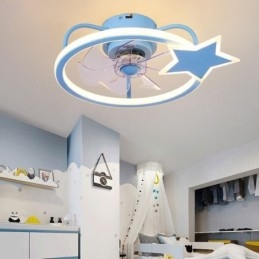 Ventilatore da soffitto a forma di cartone animato, lampada da soffitto creativa per bambini
