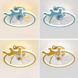 Ventilatore da soffitto a forma di cartone animato, lampada da soffitto creativa per bambini