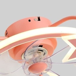 Ventilatore da soffitto a forma di cartone animato, lampada da soffitto creativa per bambini