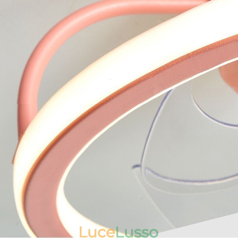 Ventilatore da soffitto a forma di cartone animato, lampada da soffitto creativa per bambini