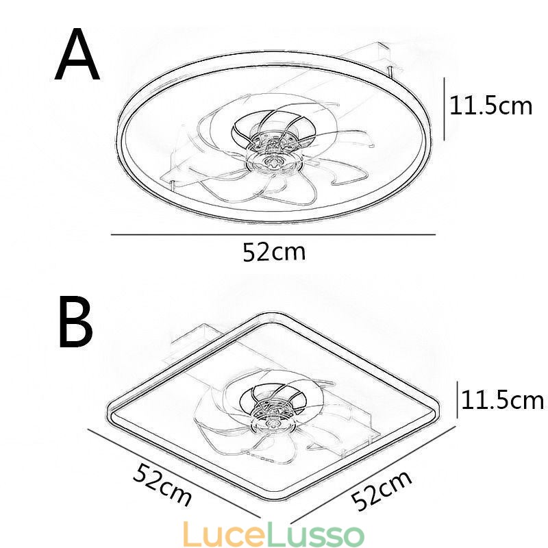 Ventilatore da soffitto moderno con luci, telecomando, lampada Ventilador