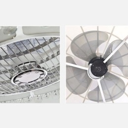 Lampada da soffitto rotonda in oro con ventilatore da soffitto in cristallo