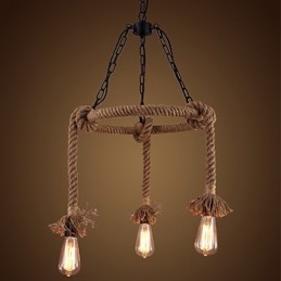 Lampadario in canapa country americana