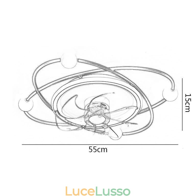Ventilatori da soffitto moderni Illuminazione interna Sala da pranzo