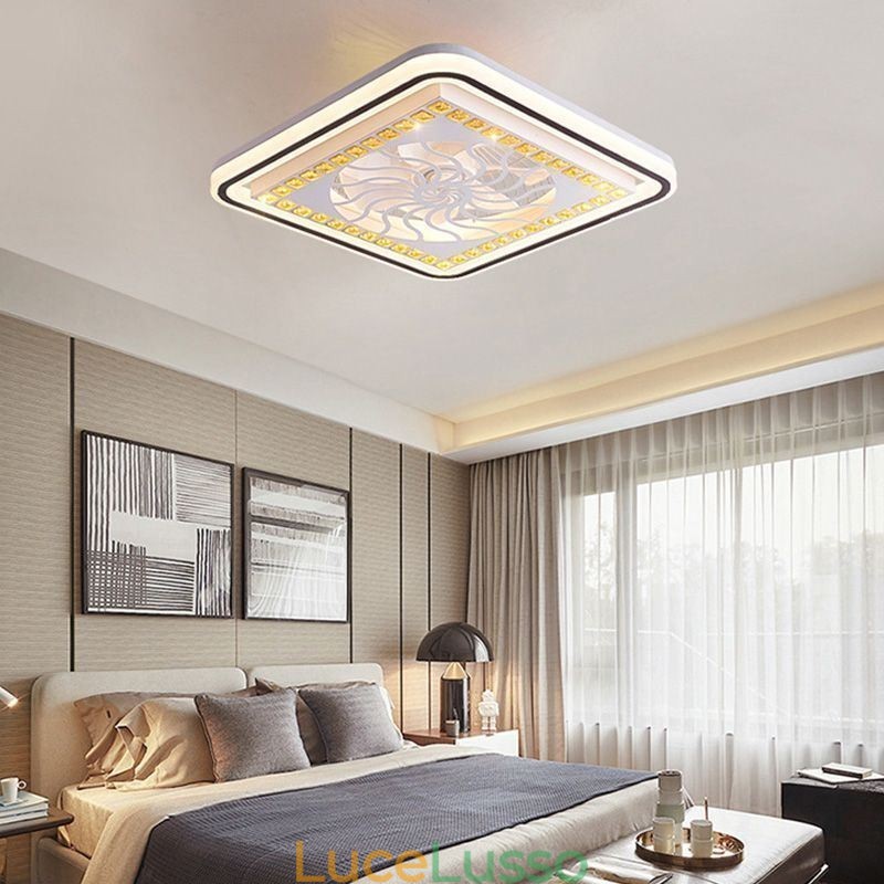 Ventilatore da soffitto intelligente con decorazione a dimmerazione continua della luce