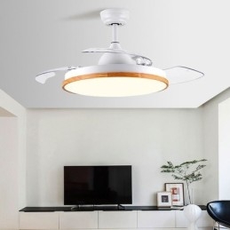 Ventilatore da soffitto moderno Inverter con telecomando Lampada da soffitto Tricolore Dimming