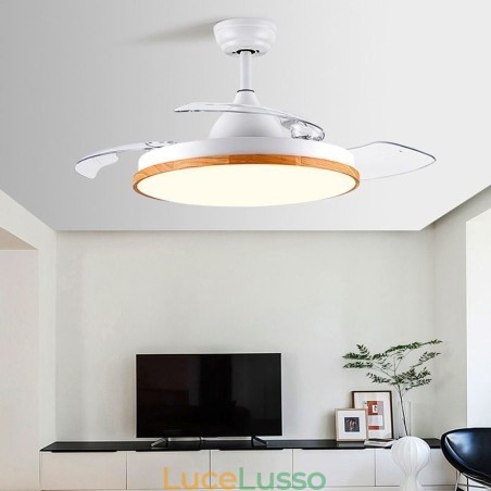 Ventilatore da soffitto moderno Inverter con telecomando Lampada da soffitto Tricolore Dimming Ventilatore da soffitto moderno Inverter con telecomando Lampada da soffitto Tricolore Dimming