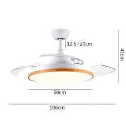 Ventilatore da soffitto moderno Inverter con telecomando Lampada da soffitto Tricolore Dimming