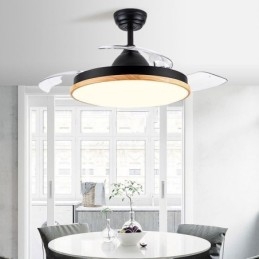 Ventilatore da soffitto moderno Inverter con telecomando Lampada da soffitto Tricolore Dimming
