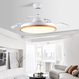 Ventilatore da soffitto moderno Inverter con telecomando Lampada da soffitto Tricolore Dimming