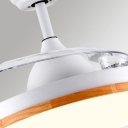 Ventilatore da soffitto moderno Inverter con telecomando Lampada da soffitto Tricolore Dimming