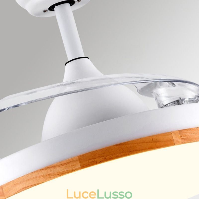 Ventilatore da soffitto moderno Inverter con telecomando Lampada da soffitto Tricolore Dimming