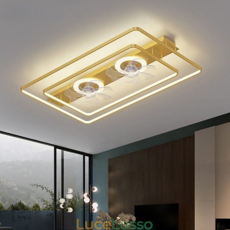 Ventilatore da soffitto moderno a filo con luci e telecomando