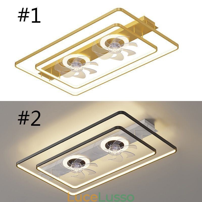 Ventilatore da soffitto moderno a filo con luci e telecomando