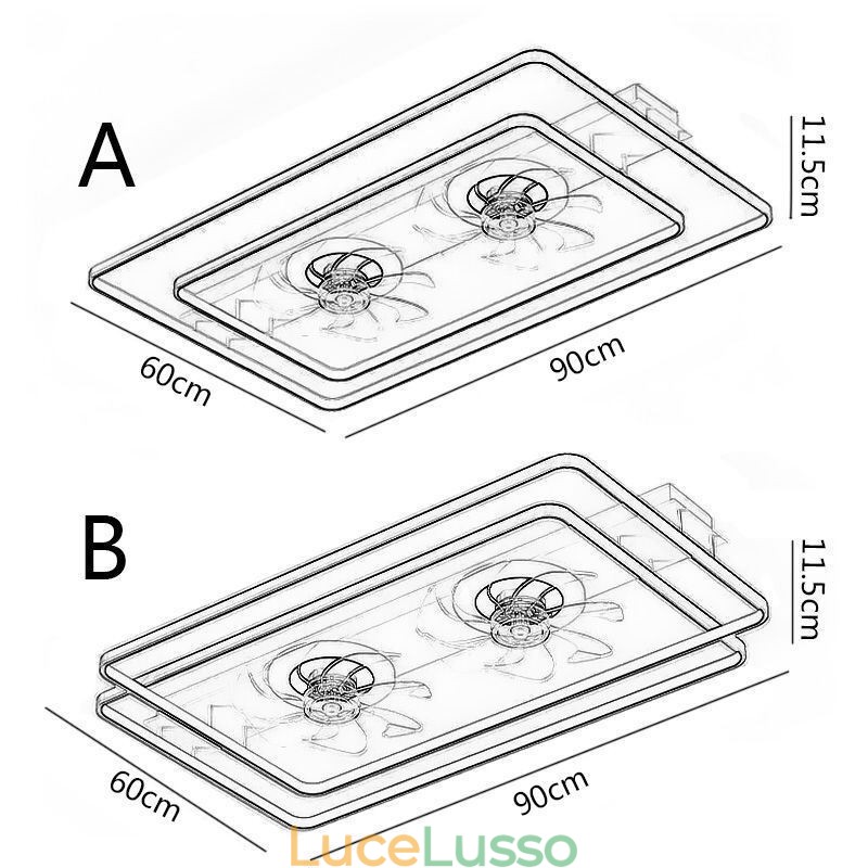Ventilatore da soffitto moderno a filo con luci e telecomando
