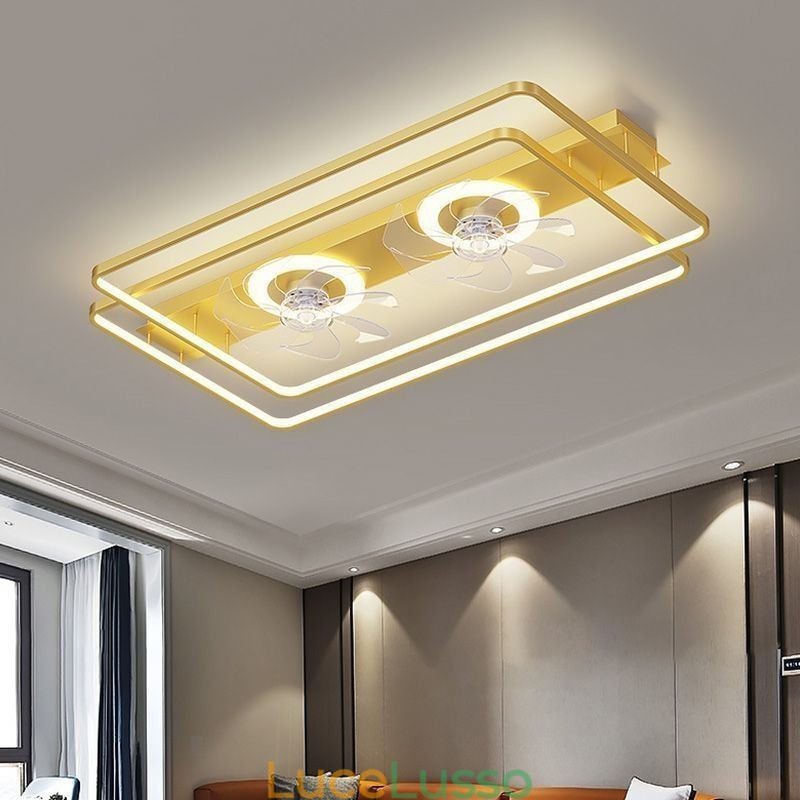 Ventilatore da soffitto moderno a filo con luci e telecomando