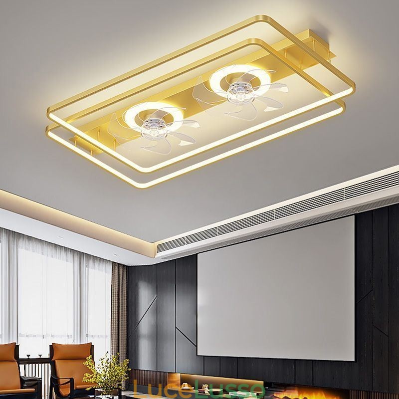 Ventilatore da soffitto moderno a filo con luci e telecomando