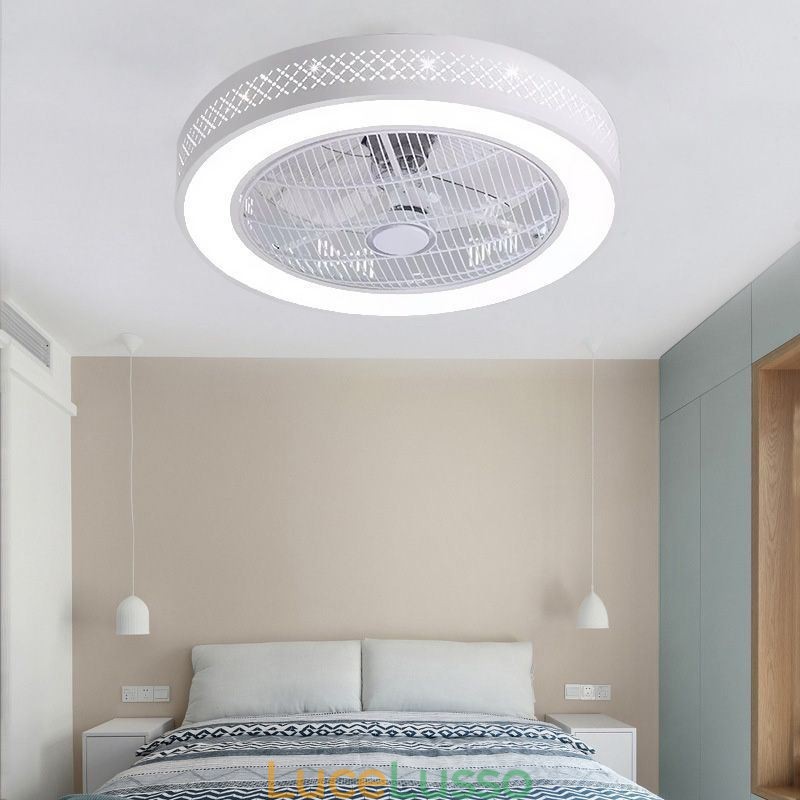 Ventilatore da soffitto ultra sottile Ventilatore da soffitto invisibile con luce