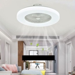 Ventilatore da soffitto con luce tricromatica, dimmerabile, 3 velocità, telecomando