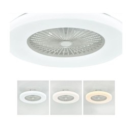 Ventilatore da soffitto con luce tricromatica, dimmerabile, 3 velocità, telecomando