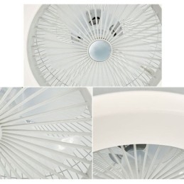 Ventilatore da soffitto con luce tricromatica, dimmerabile, 3 velocità, telecomando