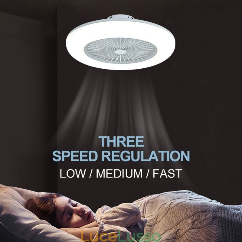 Ventilatore da soffitto con luce tricromatica dimmerabile con telecomando a 3 velocità