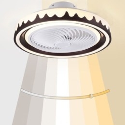 Lampada da soffitto con ventilatore rotondo a 3 velocità con telecomando