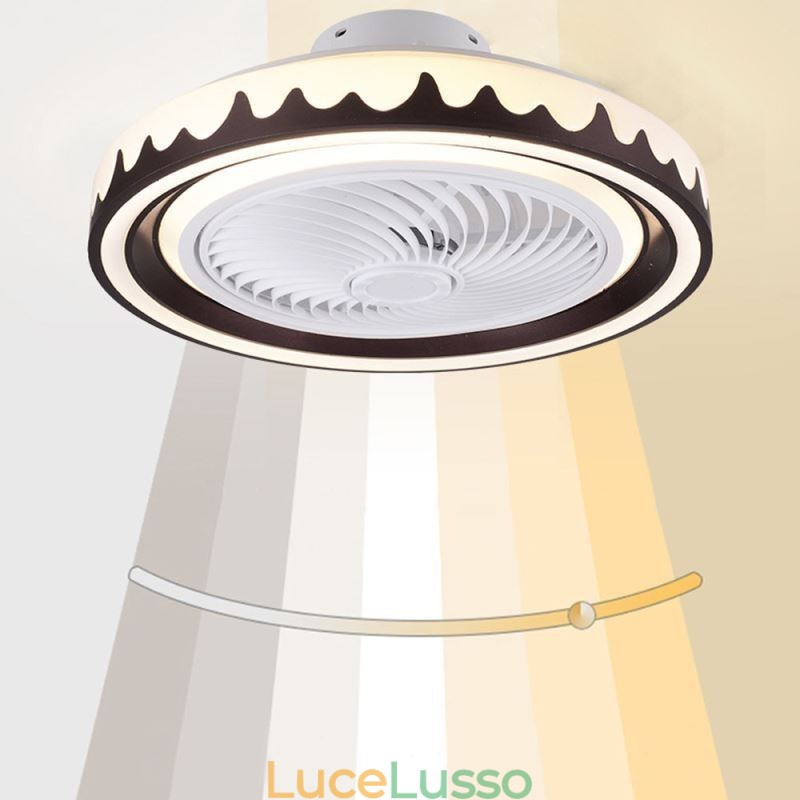 Lampada da soffitto con ventilatore rotondo a 3 velocità con telecomando