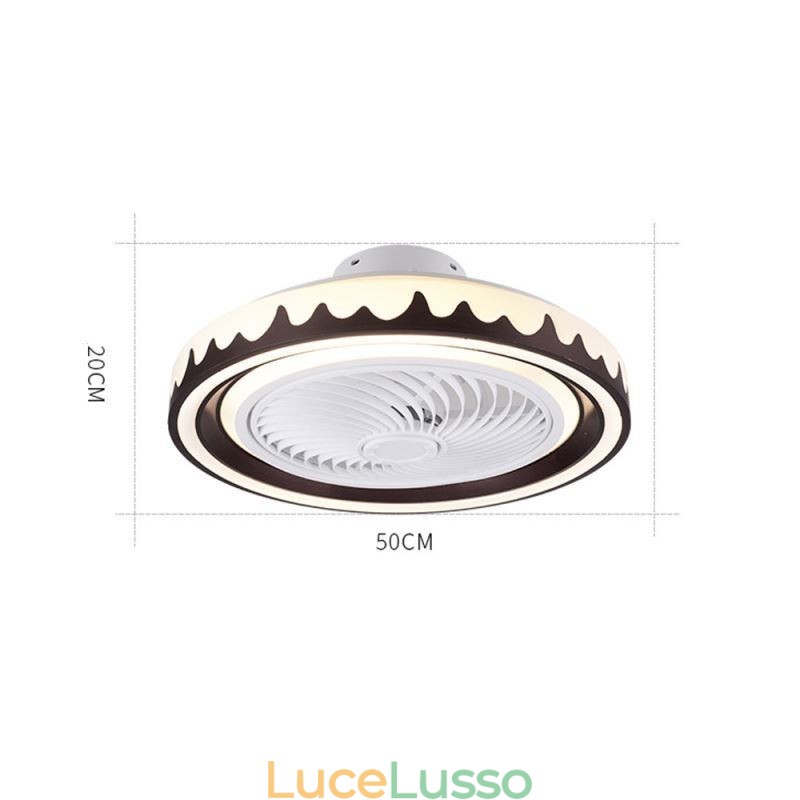 Lampada da soffitto con ventilatore rotondo a 3 velocità con telecomando