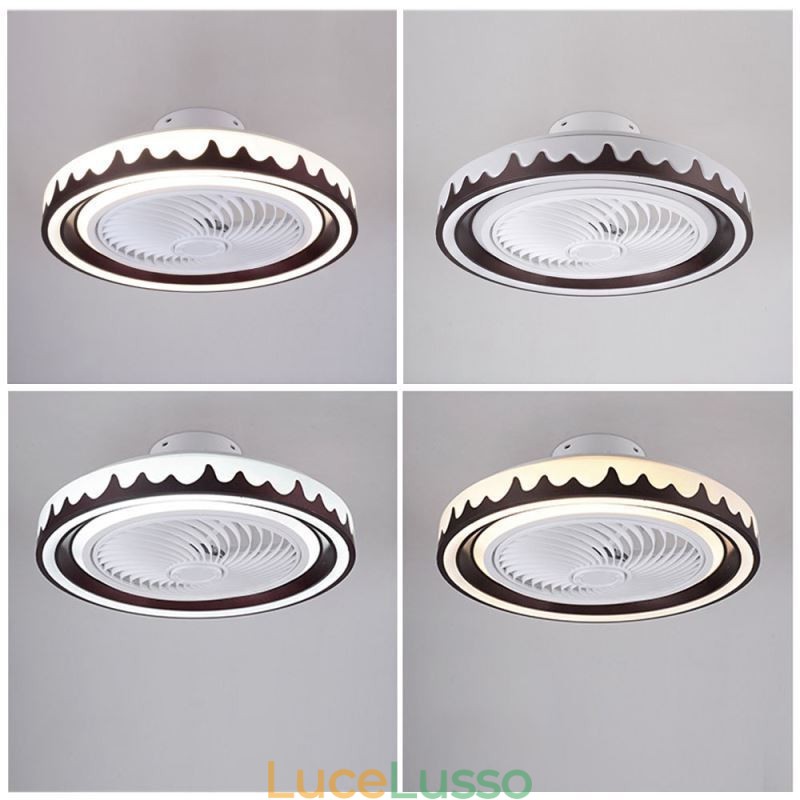 Lampada da soffitto con ventilatore rotondo a 3 velocità con telecomando