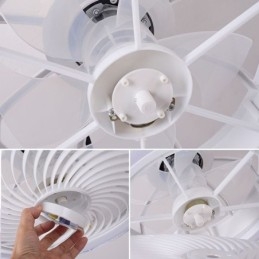 Lampada da soffitto con ventilatore rotondo a 3 velocità con telecomando