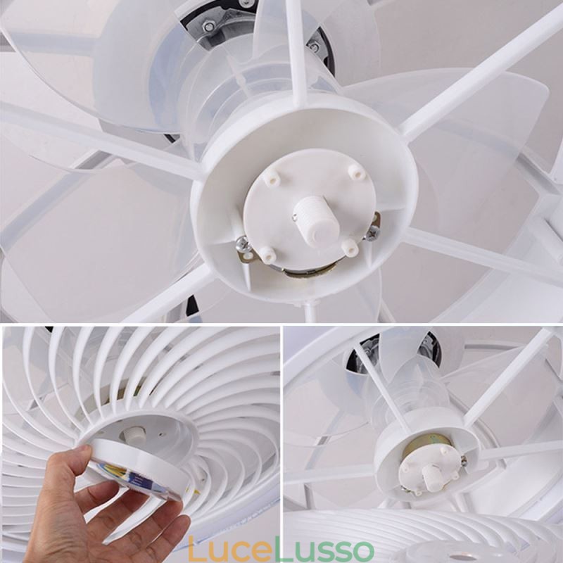 Lampada da soffitto con ventilatore rotondo a 3 velocità con telecomando