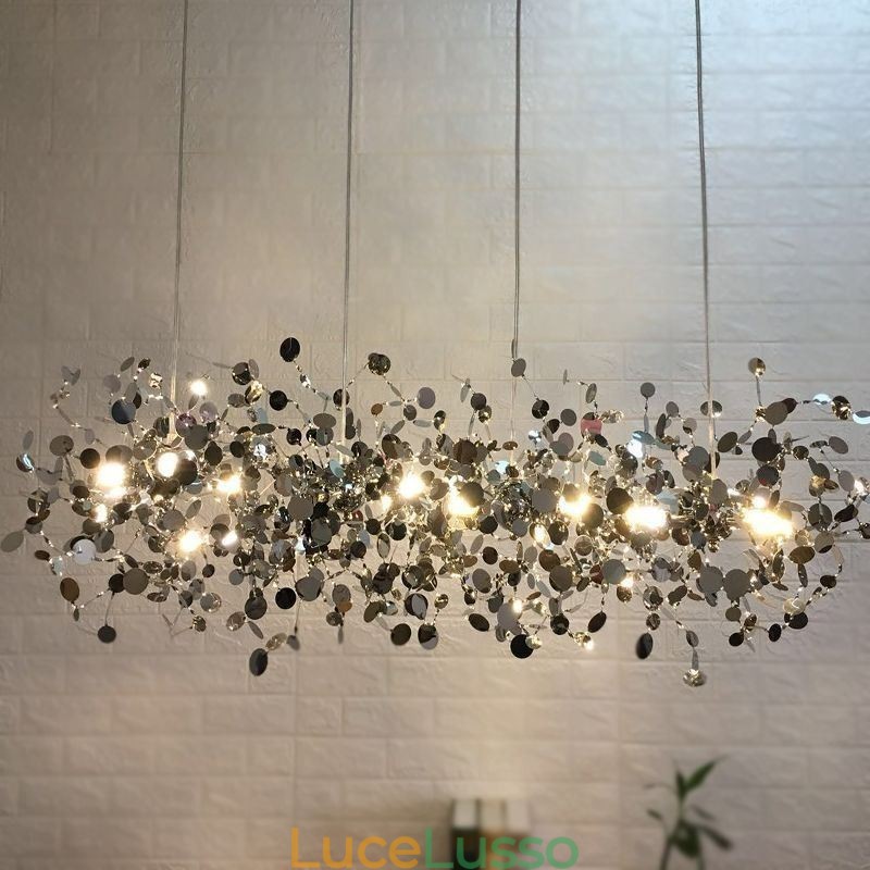 Lampadario moderno minimalista in acciaio inossidabile