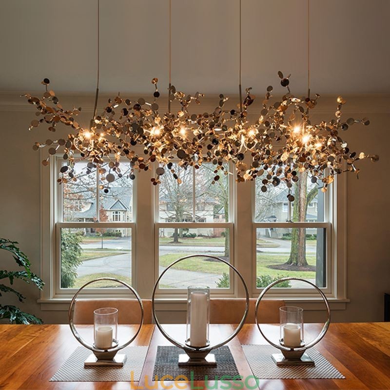 Lampadario moderno minimalista in acciaio inossidabile
