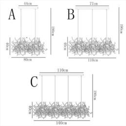 Lampadario moderno minimalista in acciaio inossidabile